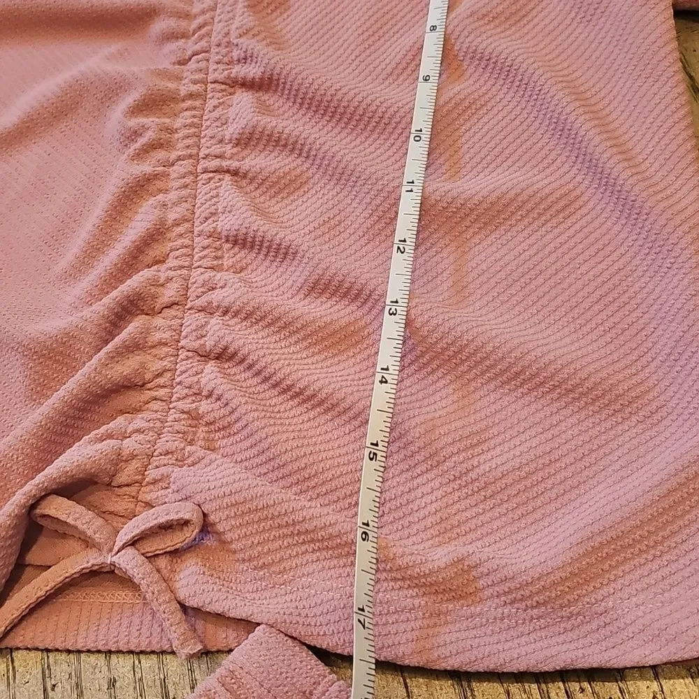 Pink Two-Piece Loungewear Set with Front Ruched Top Size S 6/7 New Never Worn
